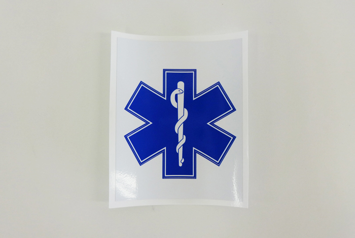 7センチ角　スターオブライフ(star of life)ステッカーの写真