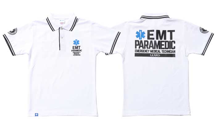 EMT PARAMEDIC ドライカノコ　ライン入りポロシャツ