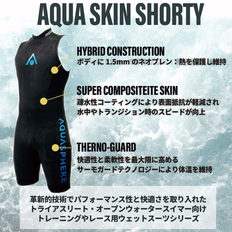 AQUASPHERE Aqua Skin Shorty ウエットスーツ ショートジョン　機能説明